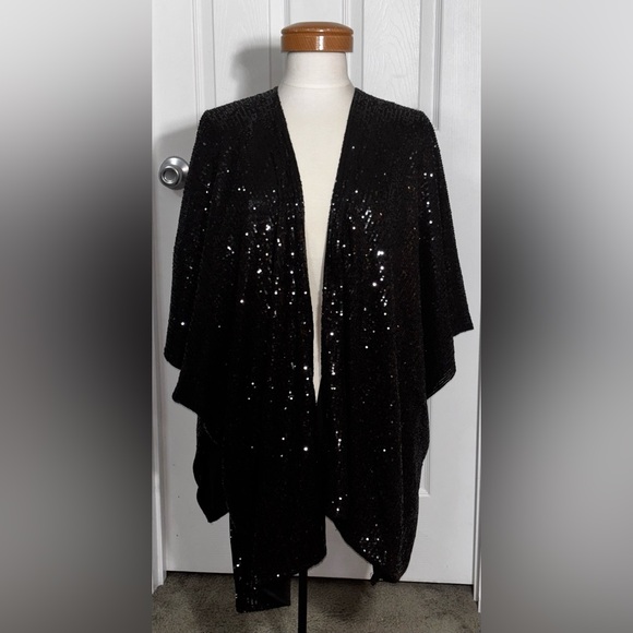 torrid Accessories - Torrid Black Sequin Ruana Kimono Cardigan Wrap One Size NWT Evening Party Formal